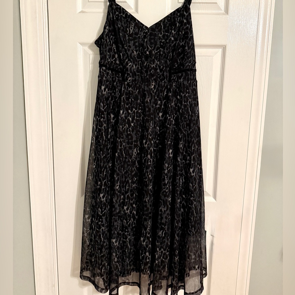 Torrid black and gray leopard print dress